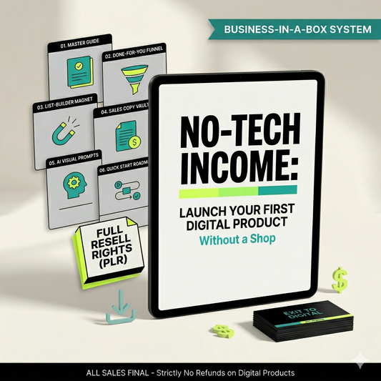 No-Tech Income: Launch Your First Digital Product Without a Shop — PLR